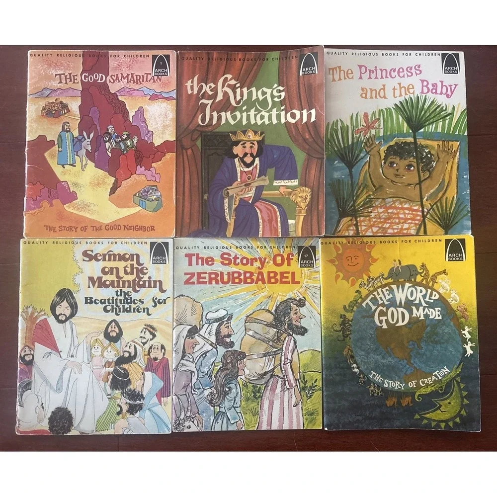 Vintage Huge Lot of 66 Arch Books Quality Religious Books For Children Bible 70s